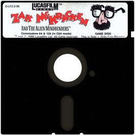 Cartridge artwork for Zak Mckracken And The Alien Mindbenders on the Commodore 64.