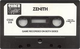 Cartridge artwork for Zenith on the Commodore 64.
