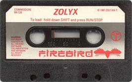 Cartridge artwork for Zolyx on the Commodore 64.
