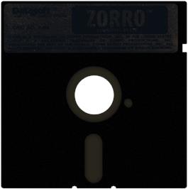 Cartridge artwork for Zorro on the Commodore 64.