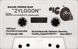 Cartridge artwork for Zylogon on the Commodore 64.