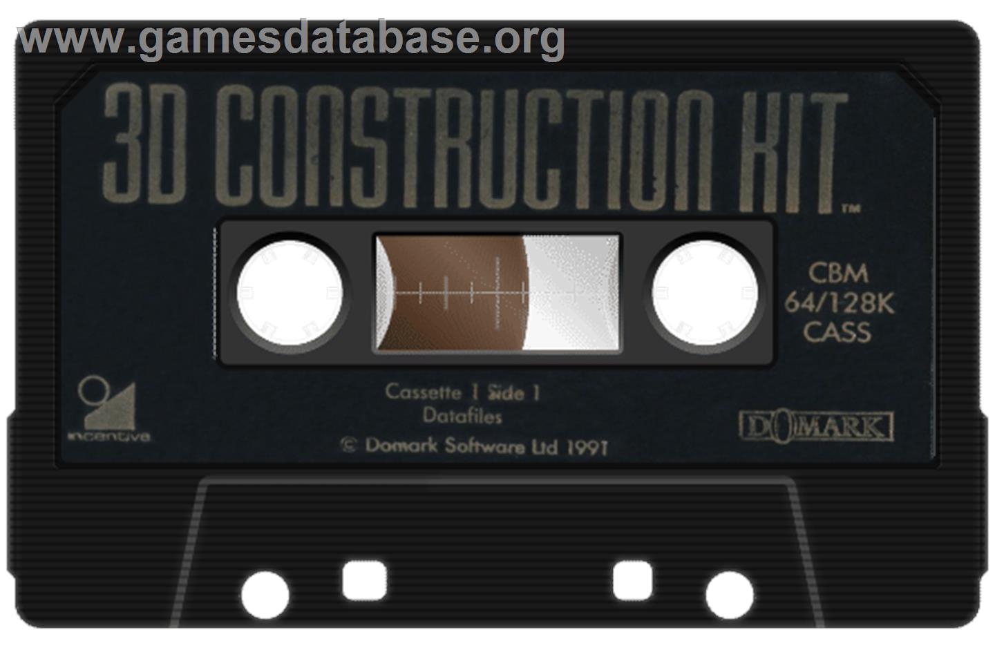 3D Construction Kit - Commodore 64 - Artwork - Cartridge