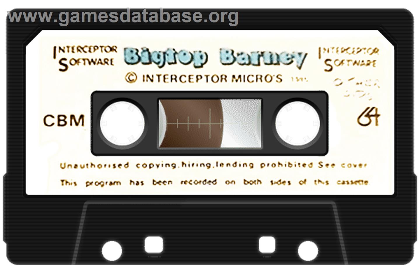 Bigtop Barney - Commodore 64 - Artwork - Cartridge