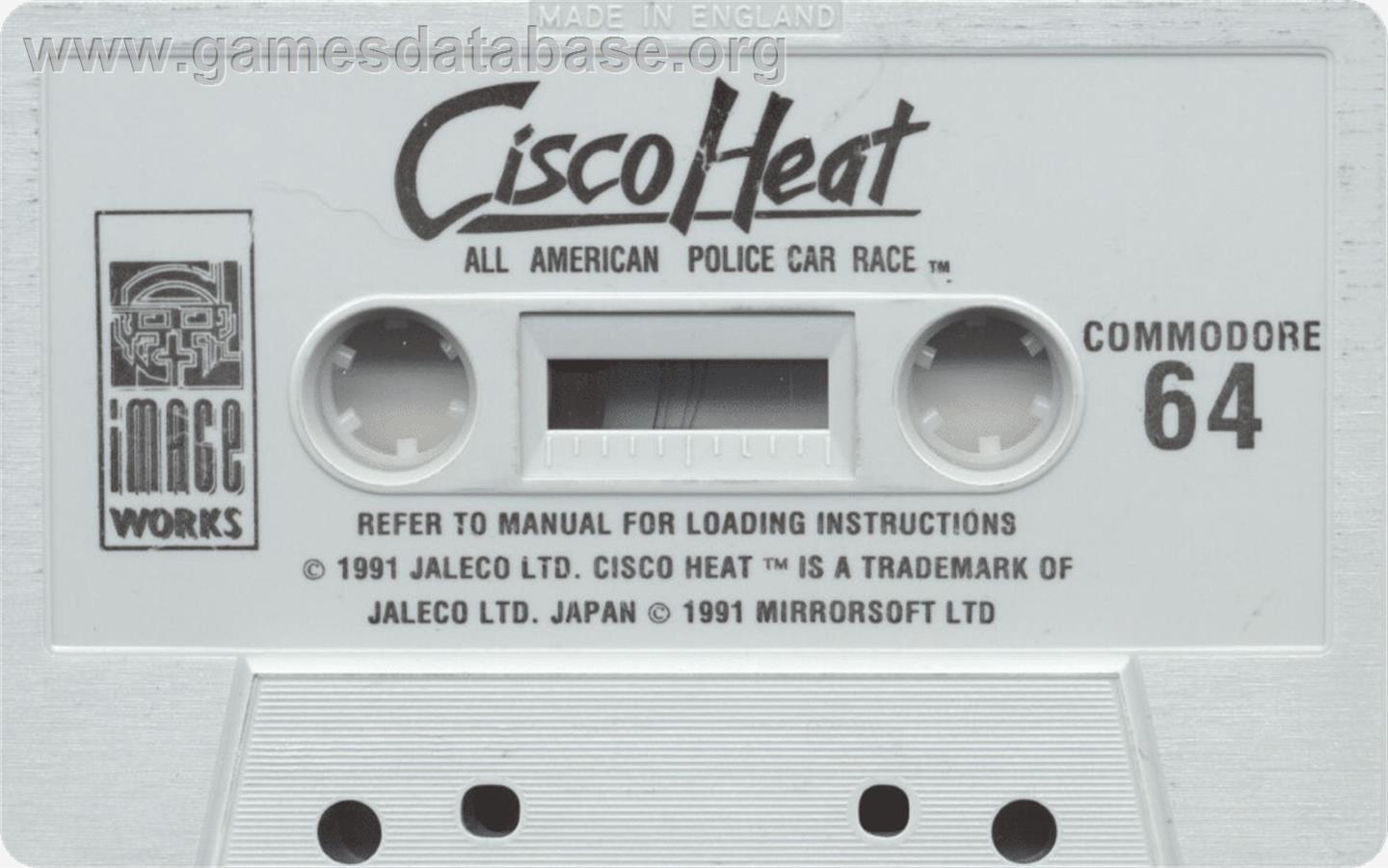 Cisco Heat: All American Police Car Race - Commodore 64 - Artwork - Cartridge