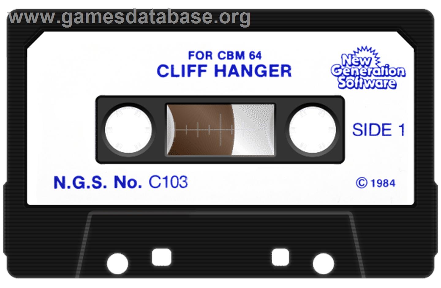 Cliff Hanger - Commodore 64 - Artwork - Cartridge
