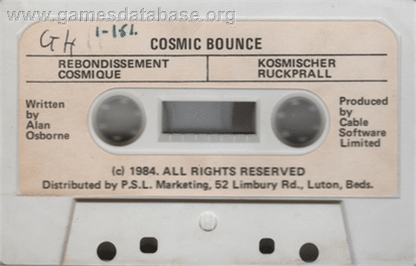 Cosmic Bounce - Commodore 64 - Artwork - Cartridge
