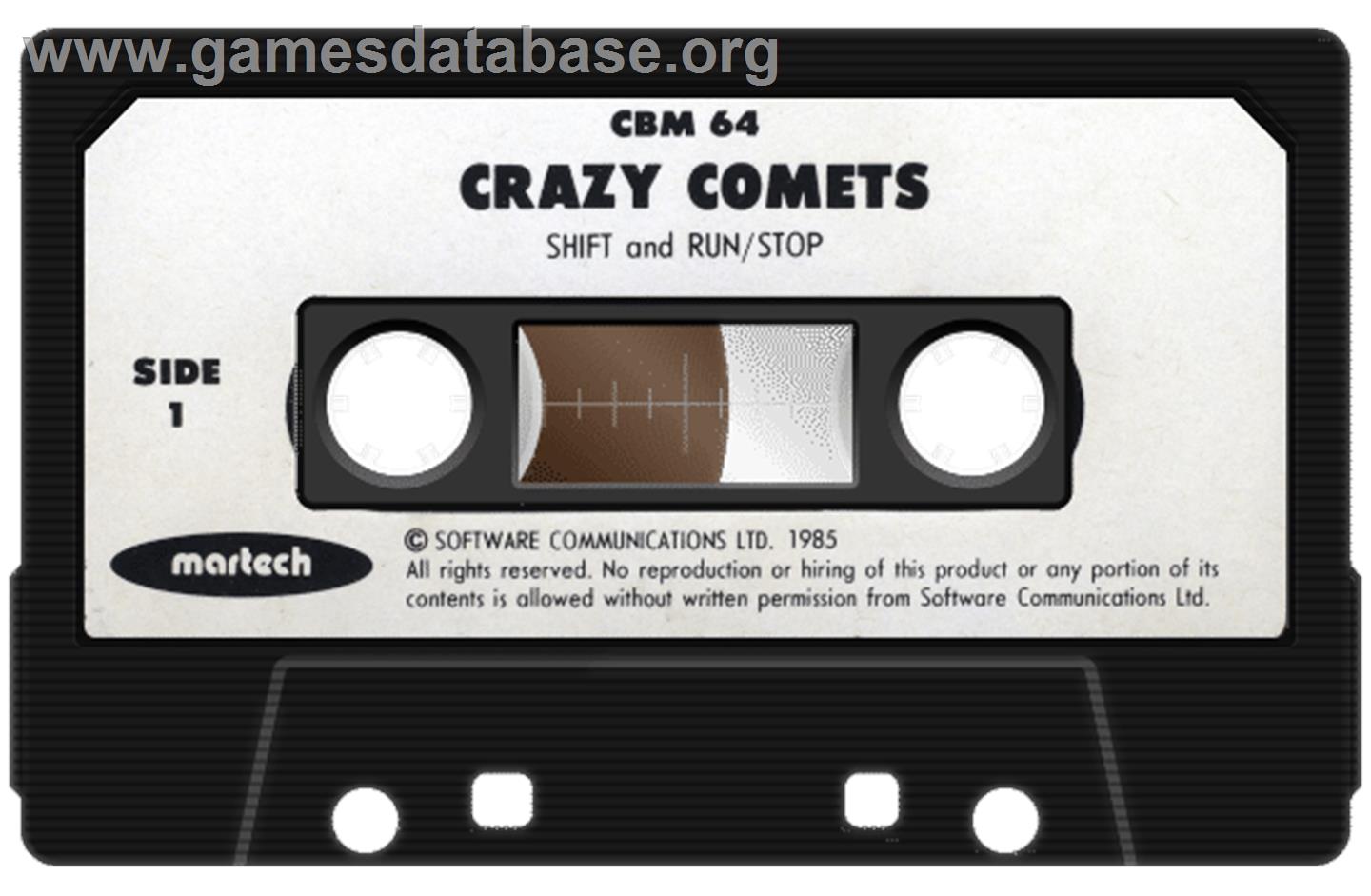 Crazy Comets - Commodore 64 - Artwork - Cartridge