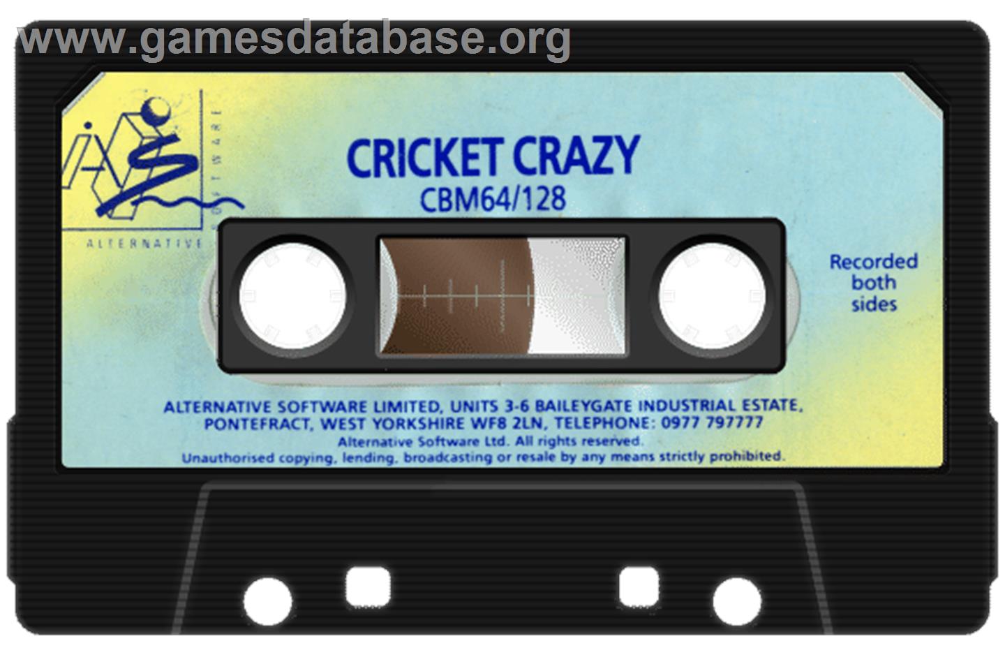 Cricket Crazy - Commodore 64 - Artwork - Cartridge