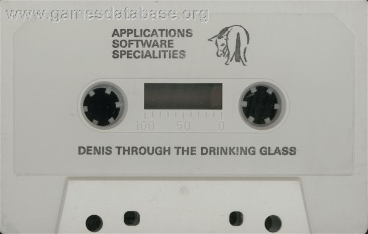 Denis Through the Drinking Glass - Commodore 64 - Artwork - Cartridge