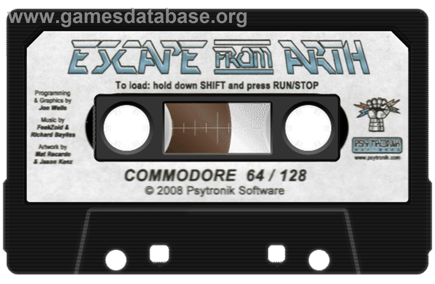 Escape From Arth - Commodore 64 - Artwork - Cartridge