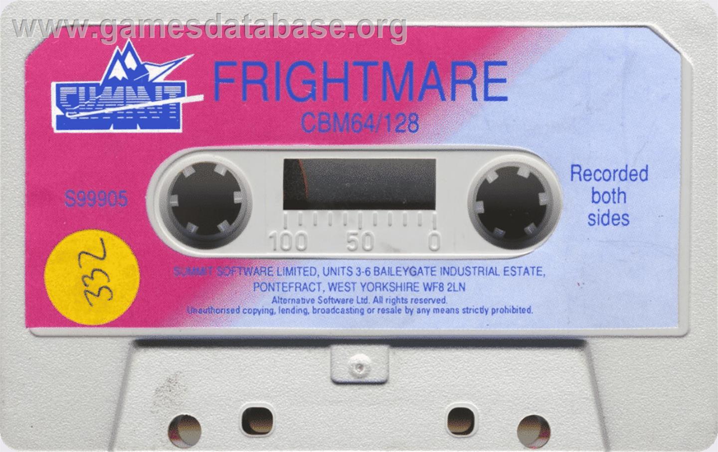 Frightmare - Commodore 64 - Artwork - Cartridge
