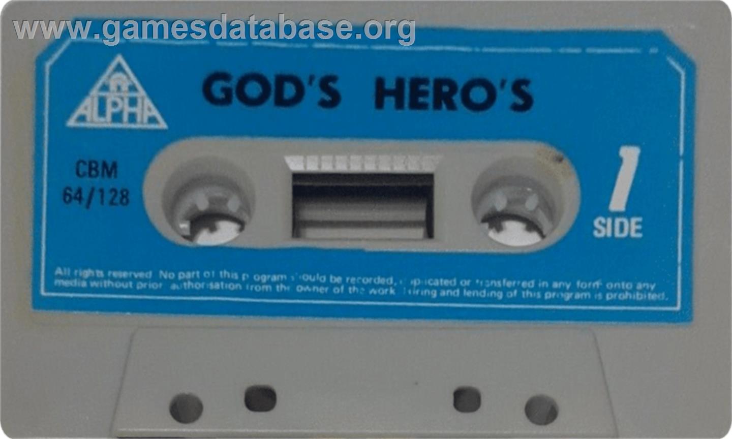Gods And Heroes - Commodore 64 - Artwork - Cartridge