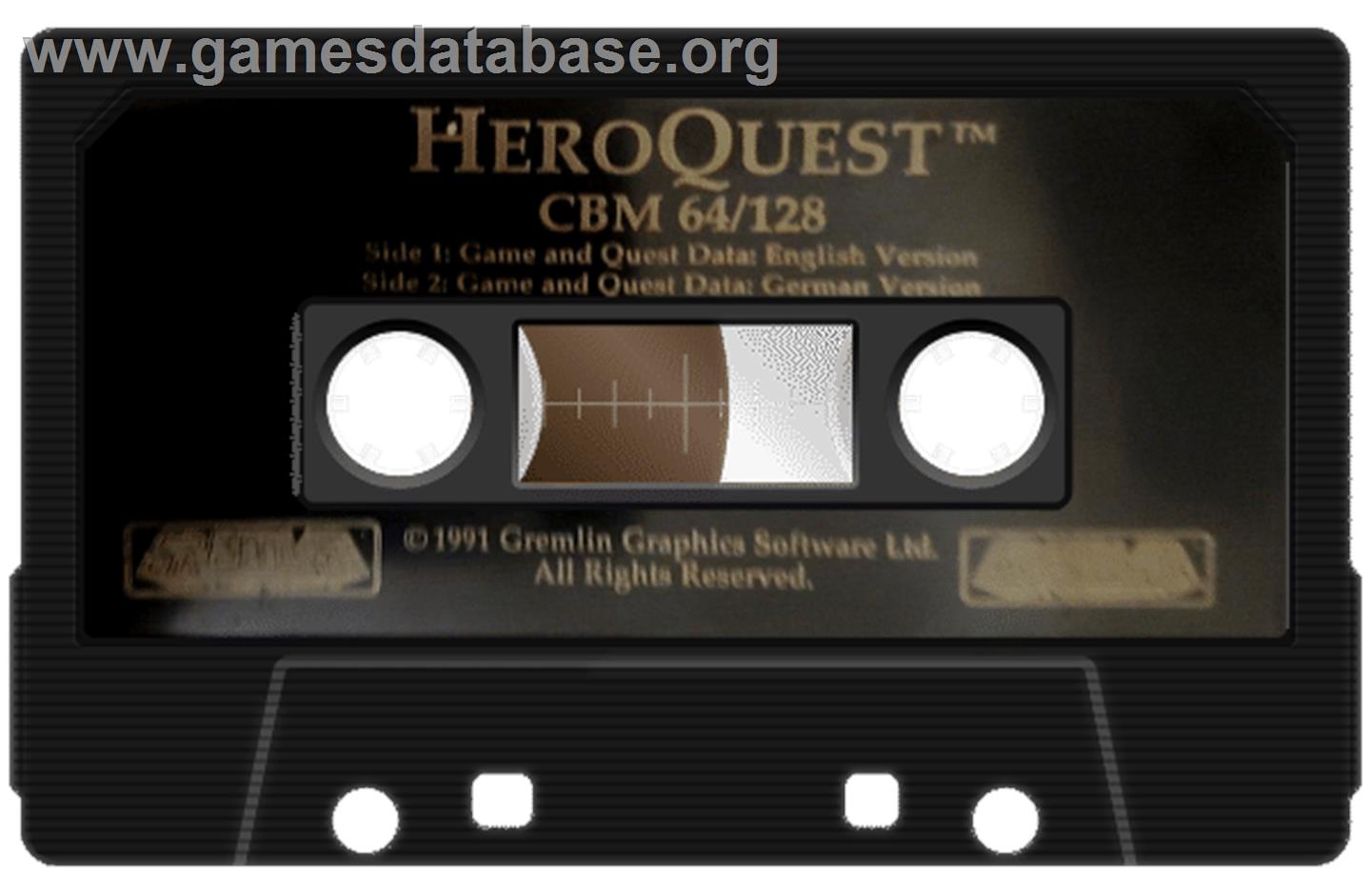 Hero Quest: Return of the Witch Lord - Commodore 64 - Artwork - Cartridge