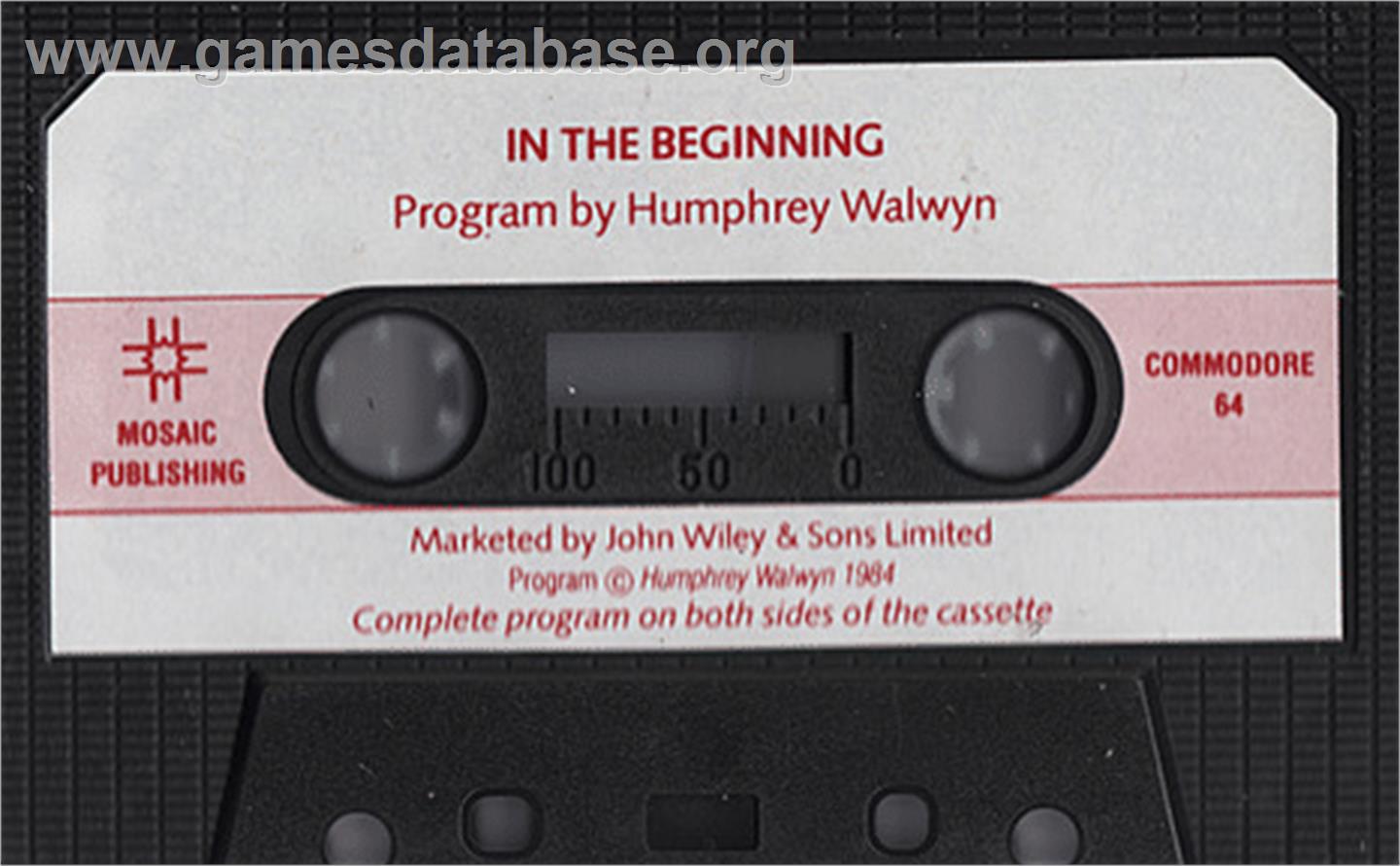 In The Beginning - Commodore 64 - Artwork - Cartridge
