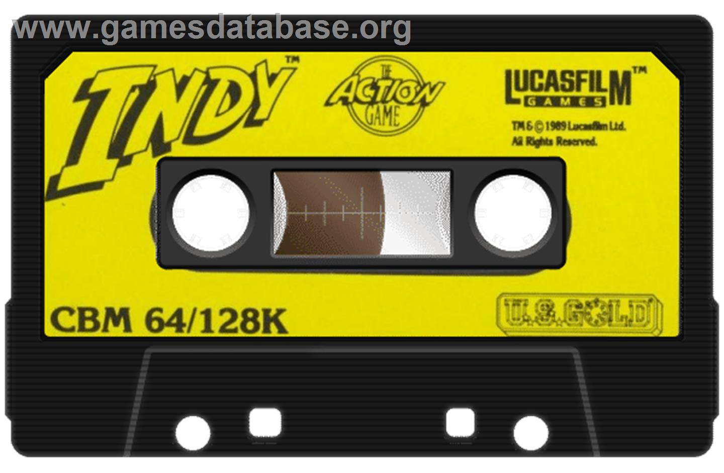 Indiana Jones and the Last Crusade: The Action Game - Commodore 64 - Artwork - Cartridge