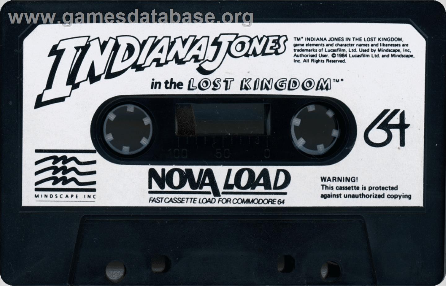 Indiana Jones in the Lost Kingdom - Commodore 64 - Artwork - Cartridge