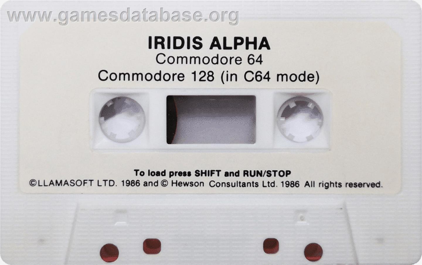 Iridis Alpha - Commodore 64 - Artwork - Cartridge