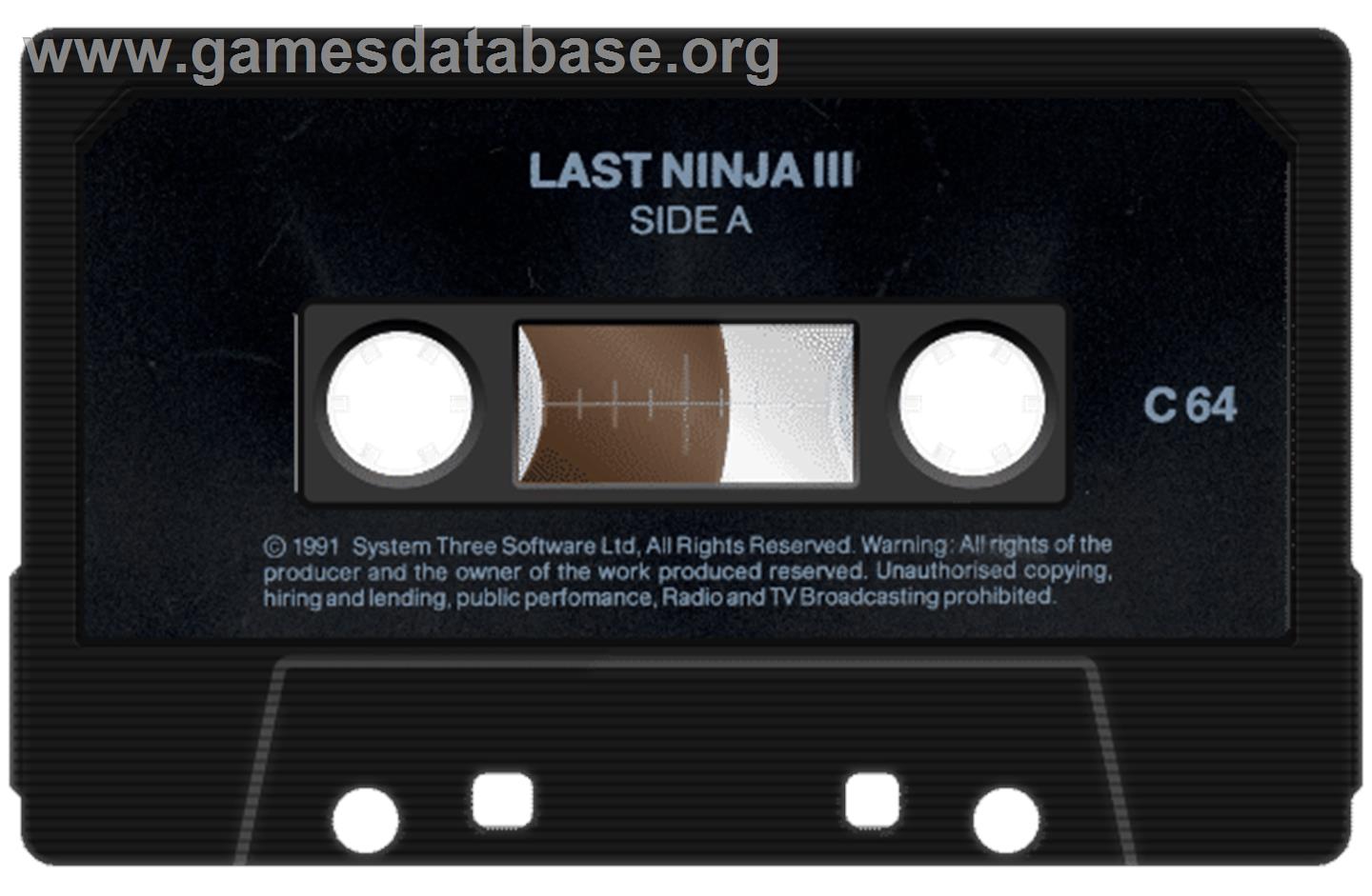 Last Ninja 3 - Commodore 64 - Artwork - Cartridge