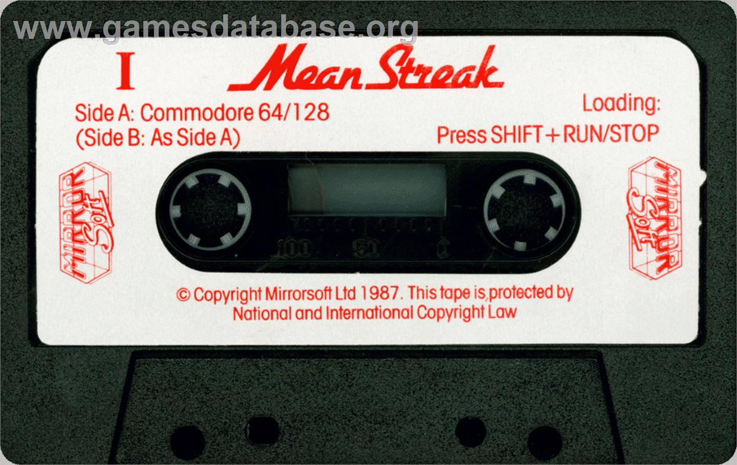Mean Streak - Commodore 64 - Artwork - Cartridge