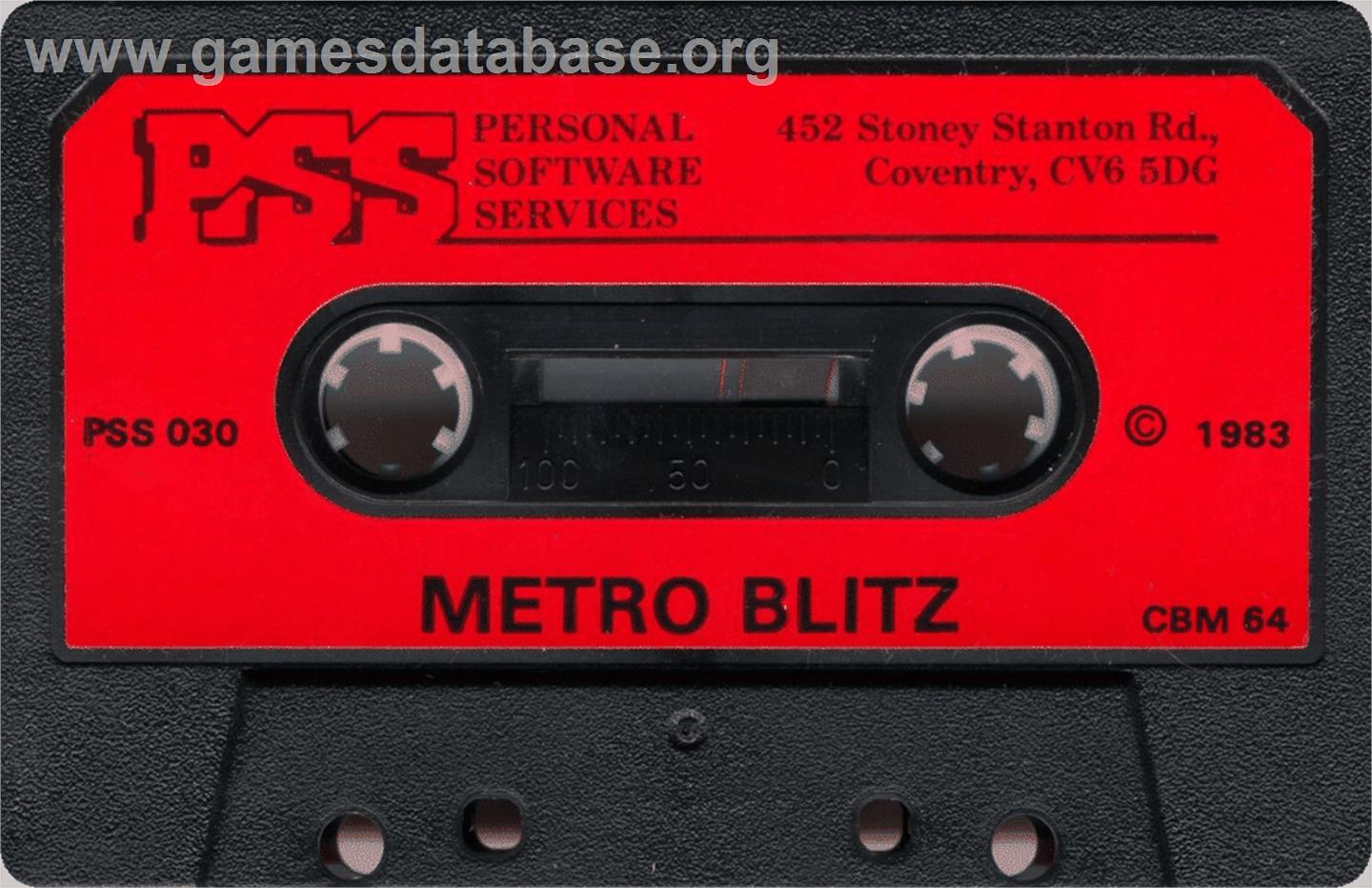 Metro Blitz - Commodore 64 - Artwork - Cartridge