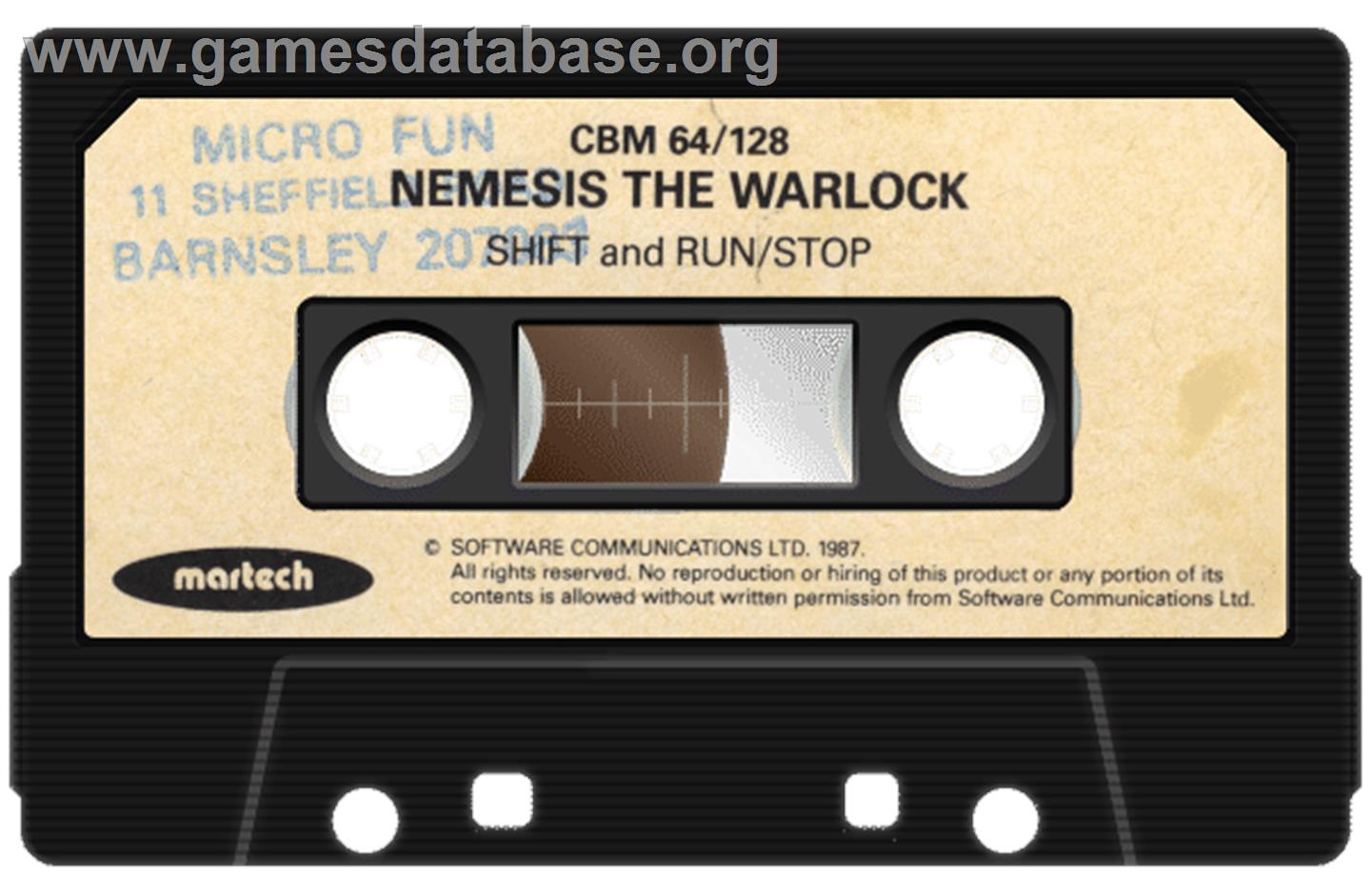 Nemesis the Warlock - Commodore 64 - Artwork - Cartridge