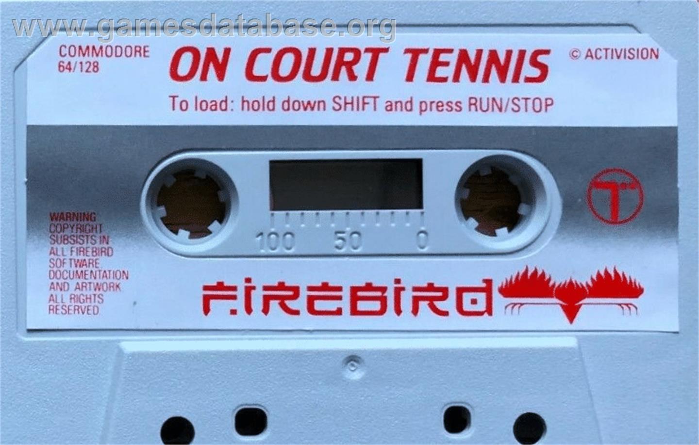 On-Court Tennis - Commodore 64 - Artwork - Cartridge