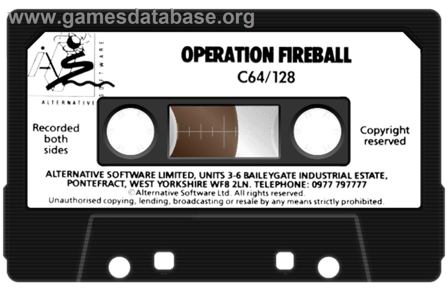 Operation Fireball - Commodore 64 - Artwork - Cartridge