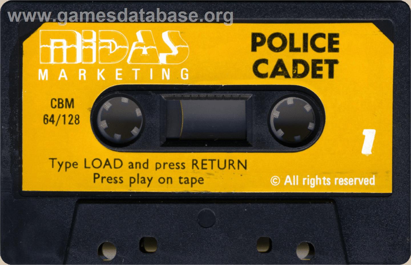 Police Cadet - Commodore 64 - Artwork - Cartridge