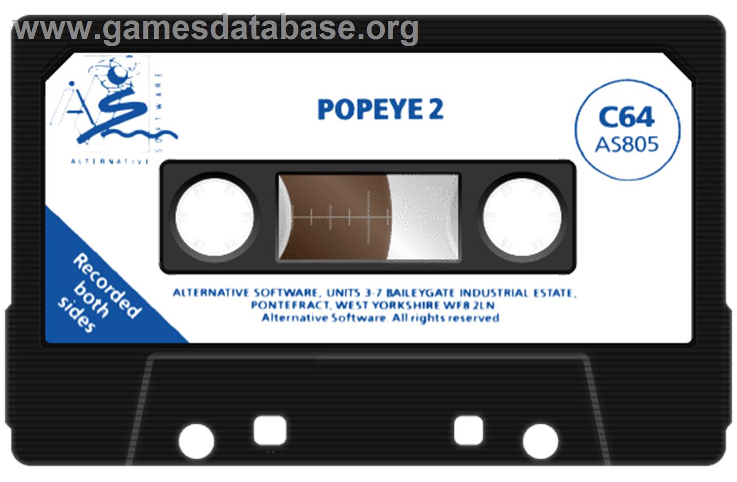 Popeye 2 - Commodore 64 - Artwork - Cartridge