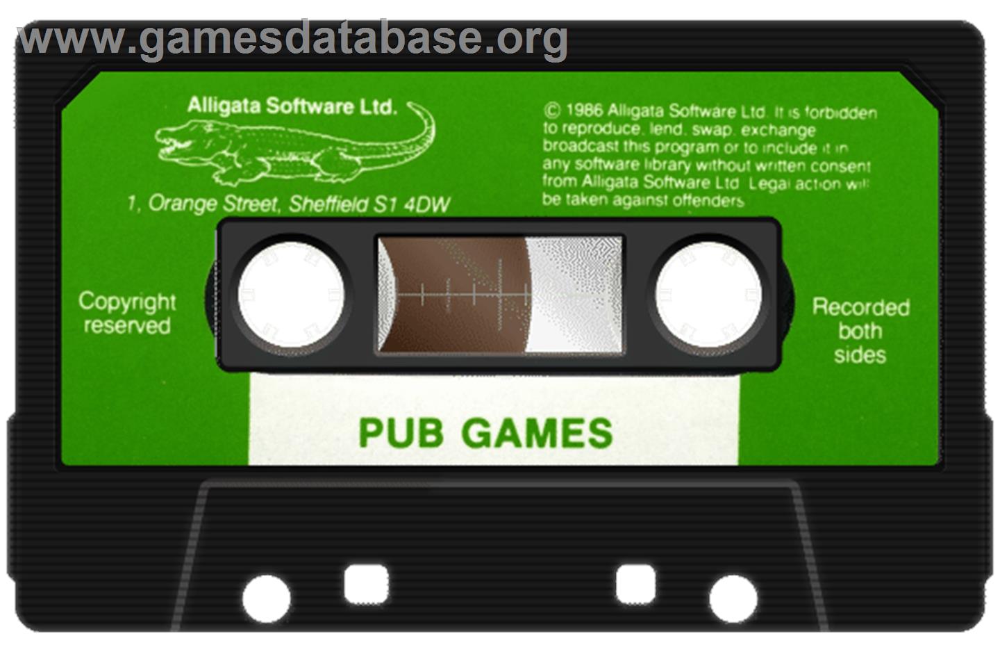 Pub Games - Commodore 64 - Artwork - Cartridge