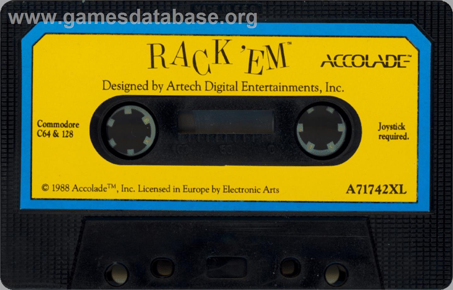 Rack 'em - Commodore 64 - Artwork - Cartridge