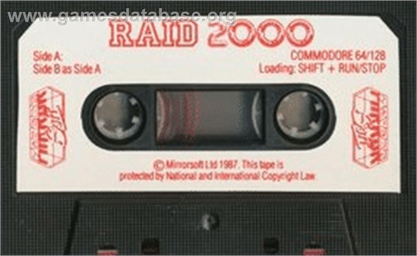 Raid 2000 - Commodore 64 - Artwork - Cartridge