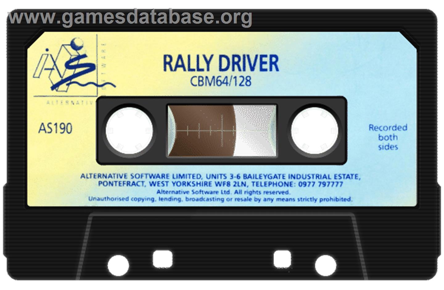 Rally Driver - Commodore 64 - Artwork - Cartridge
