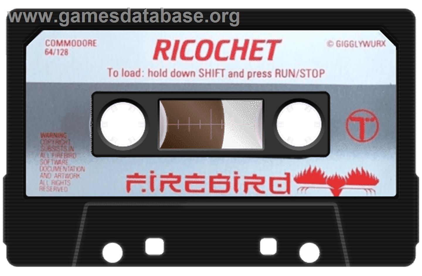 Ricochet (RUN) - Commodore 64 - Artwork - Cartridge