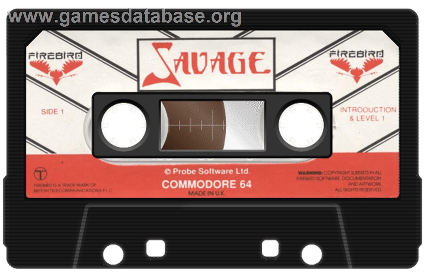 Savage - Commodore 64 - Artwork - Cartridge
