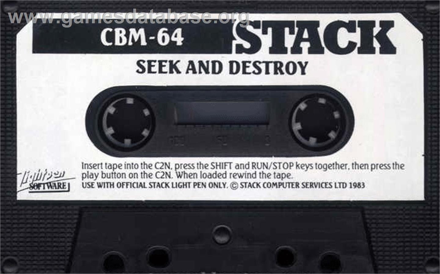 Seek And Destroy - Commodore 64 - Artwork - Cartridge
