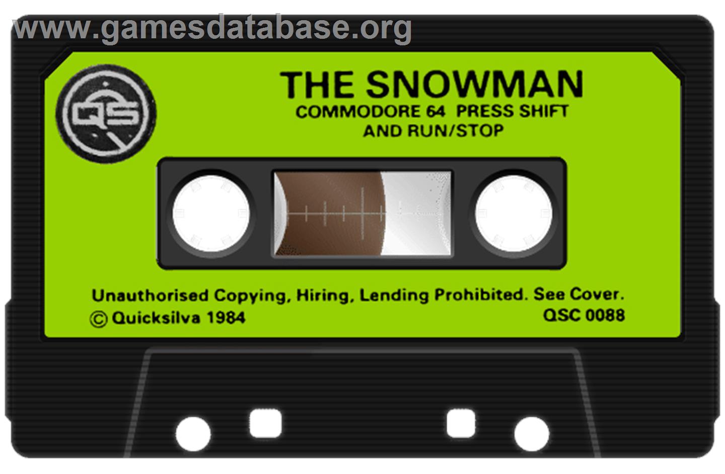Snowman - Commodore 64 - Artwork - Cartridge