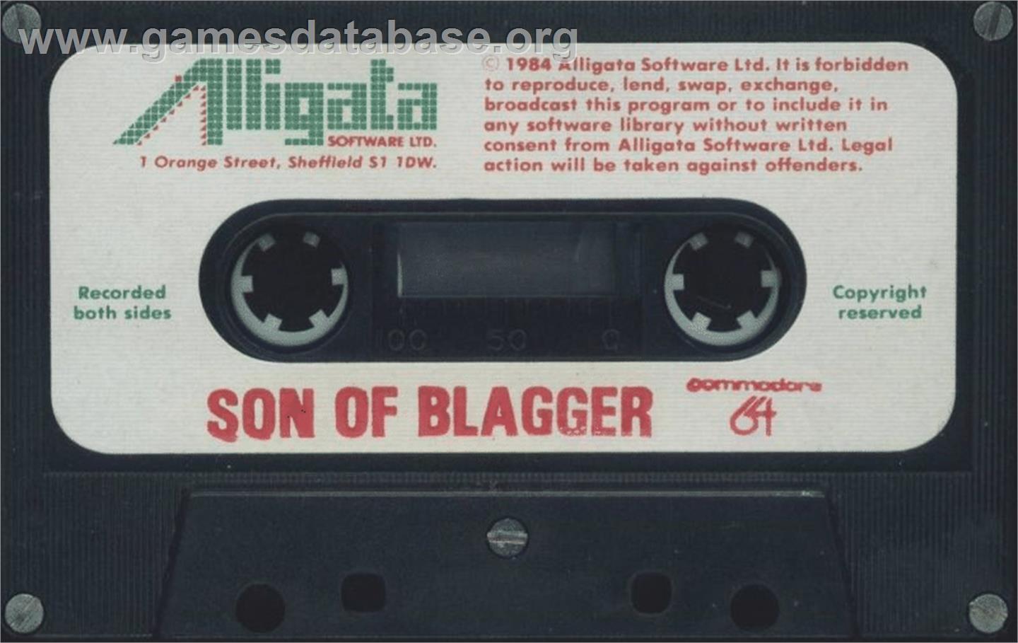Son of Blagger - Commodore 64 - Artwork - Cartridge