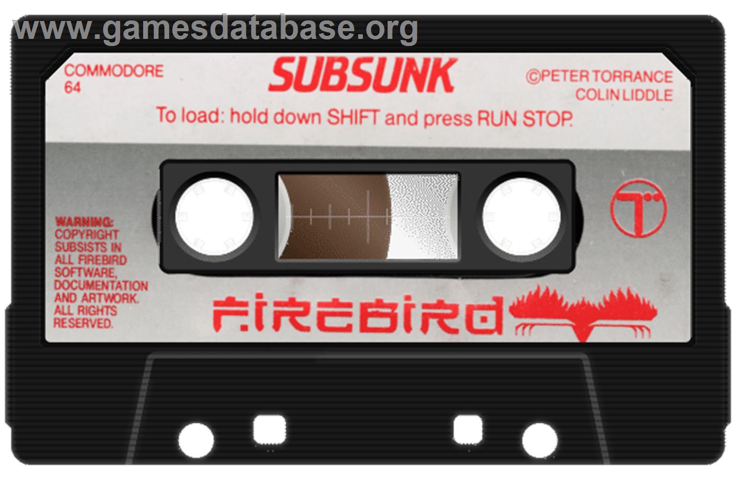 Subsunk - Commodore 64 - Artwork - Cartridge