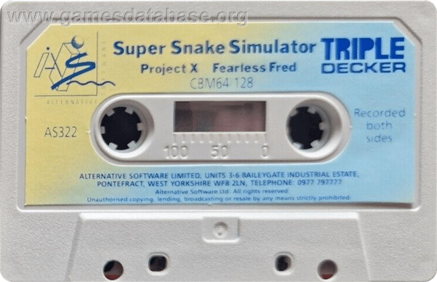 Super Snake Simulator - Commodore 64 - Artwork - Cartridge