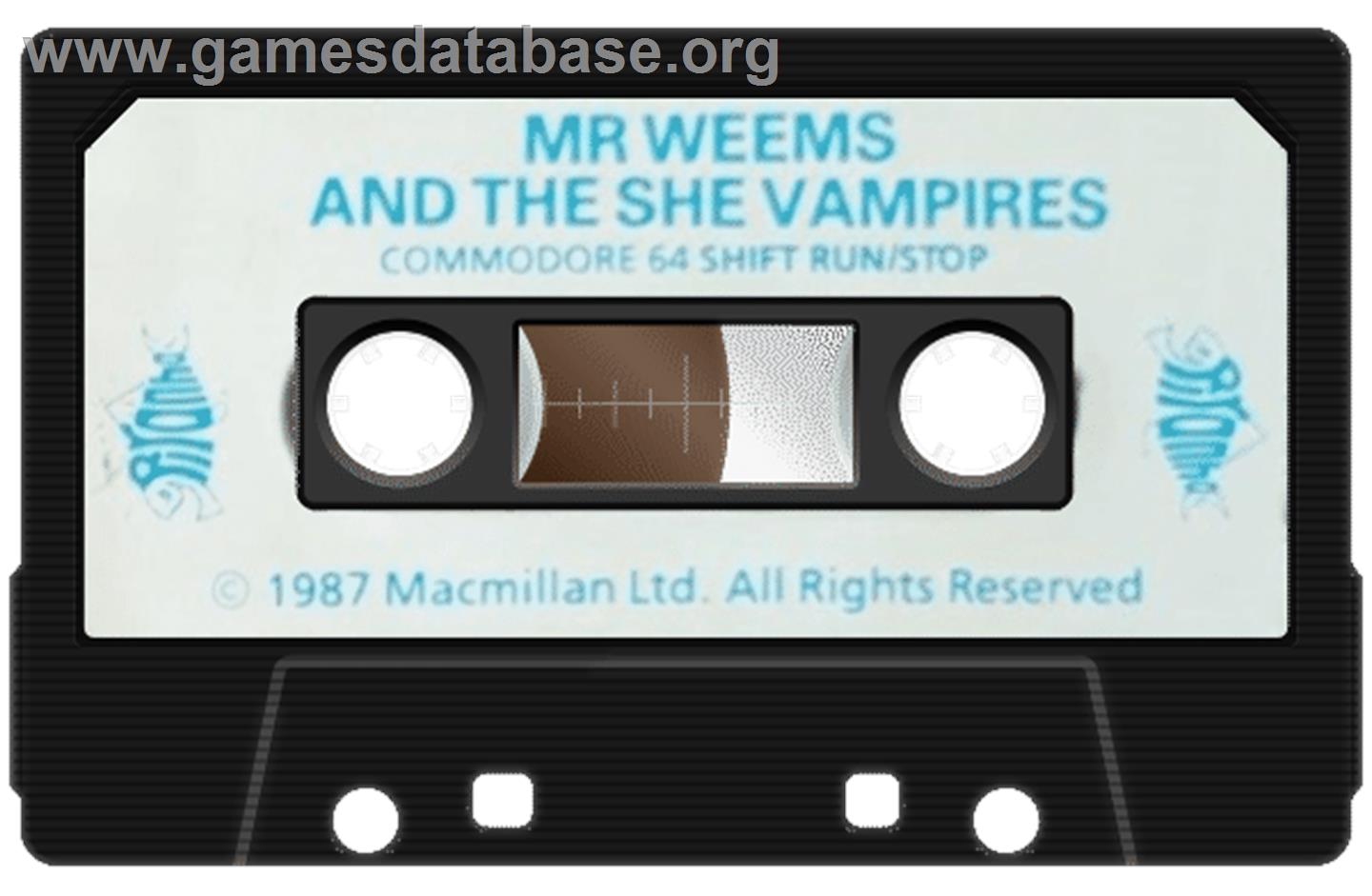 The Astonishing Adventures of Mr. Weems and the She Vampires - Commodore 64 - Artwork - Cartridge