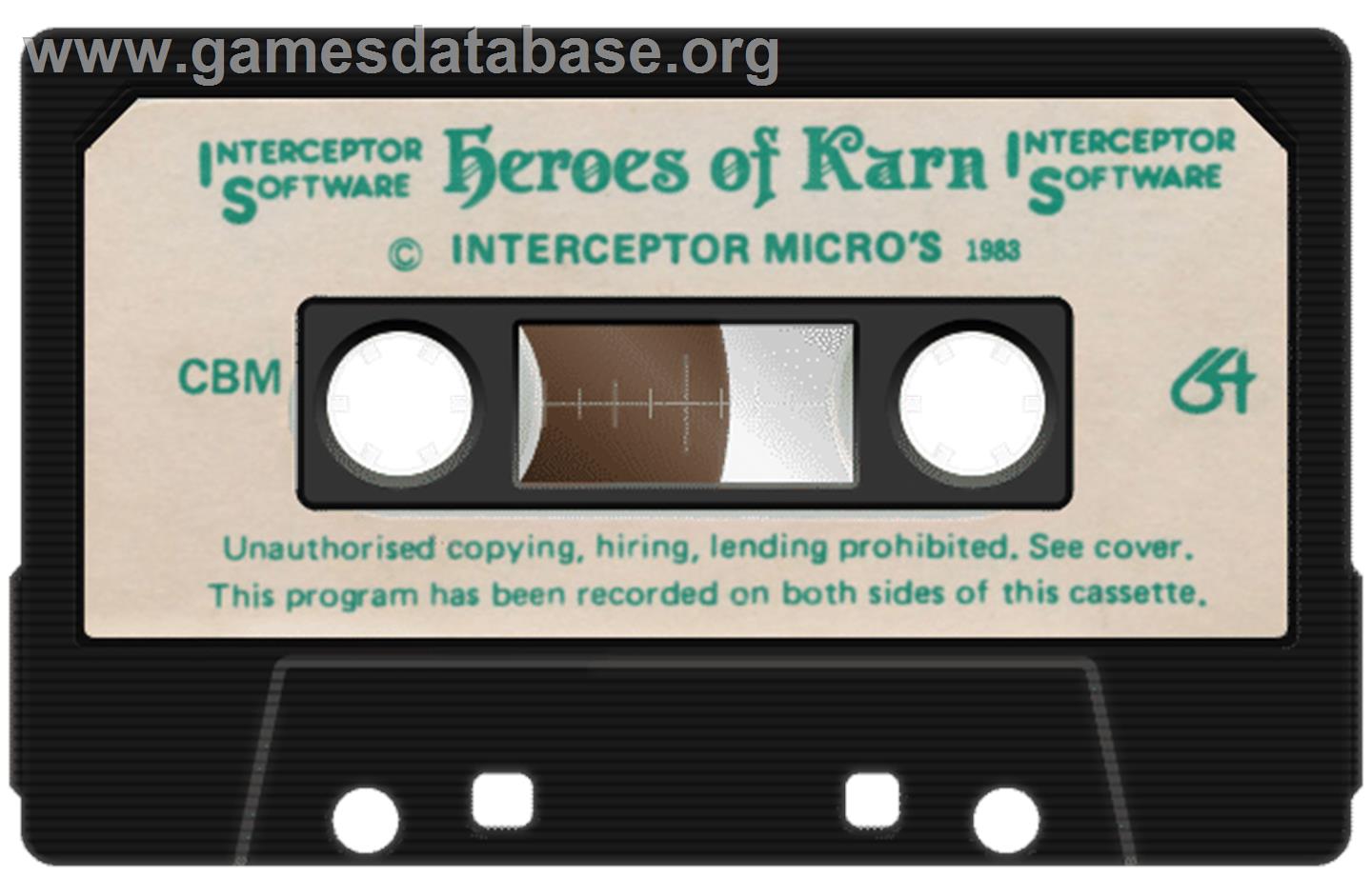 The Heroes of Karn - Commodore 64 - Artwork - Cartridge