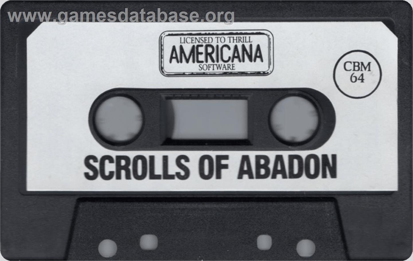 The Scrolls of Abadon - Commodore 64 - Artwork - Cartridge