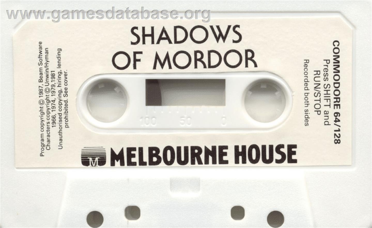 The Shadows of Mordor - Commodore 64 - Artwork - Cartridge