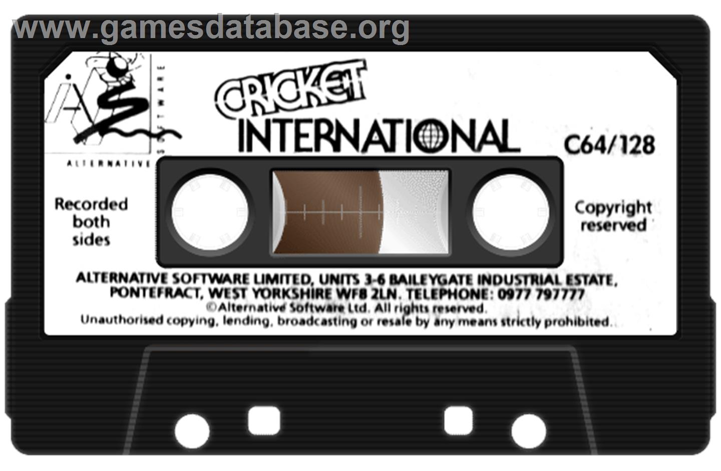 Tim Love's Cricket - Commodore 64 - Artwork - Cartridge