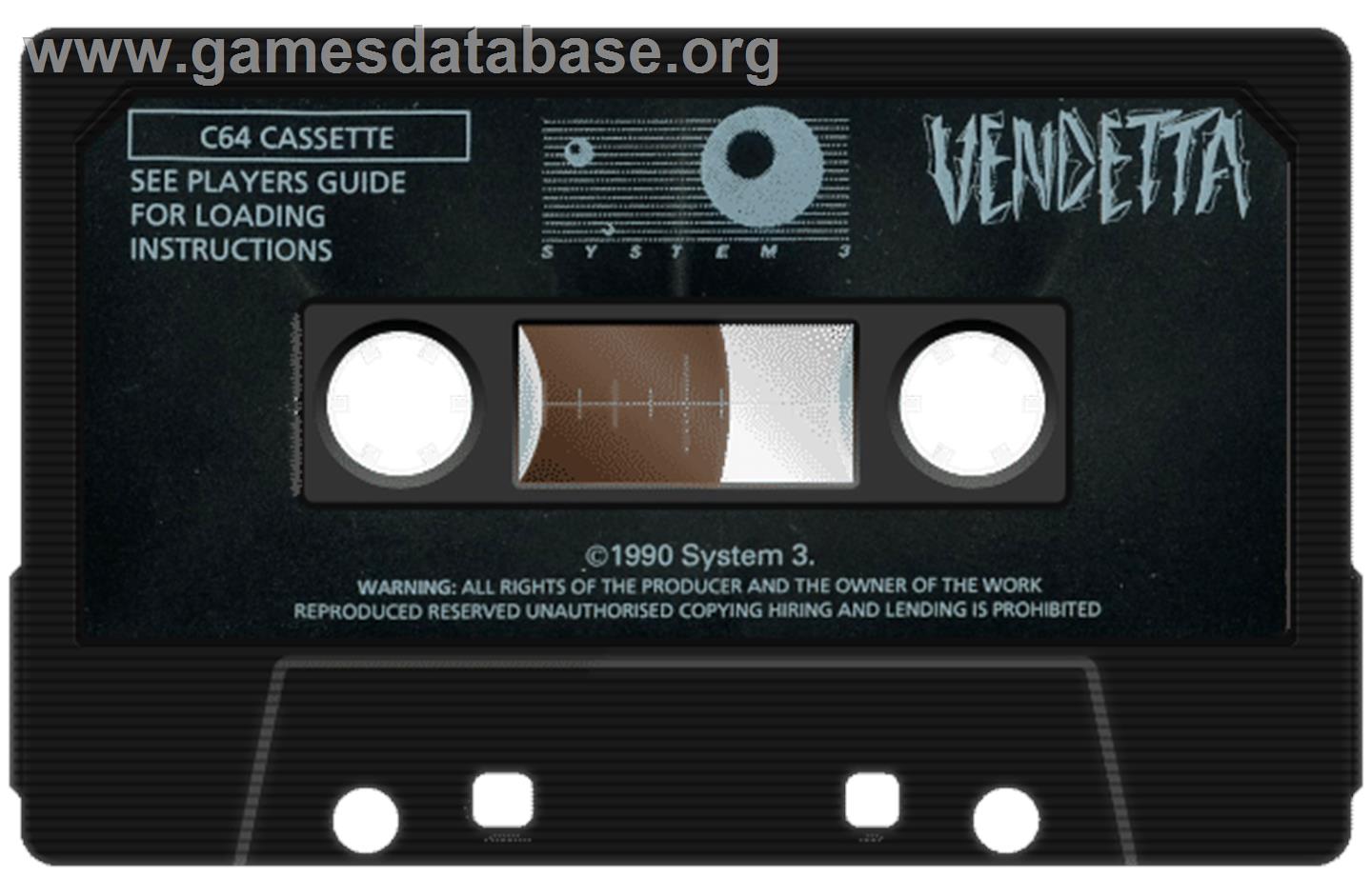 Vendetta (Bratpack) - Commodore 64 - Artwork - Cartridge