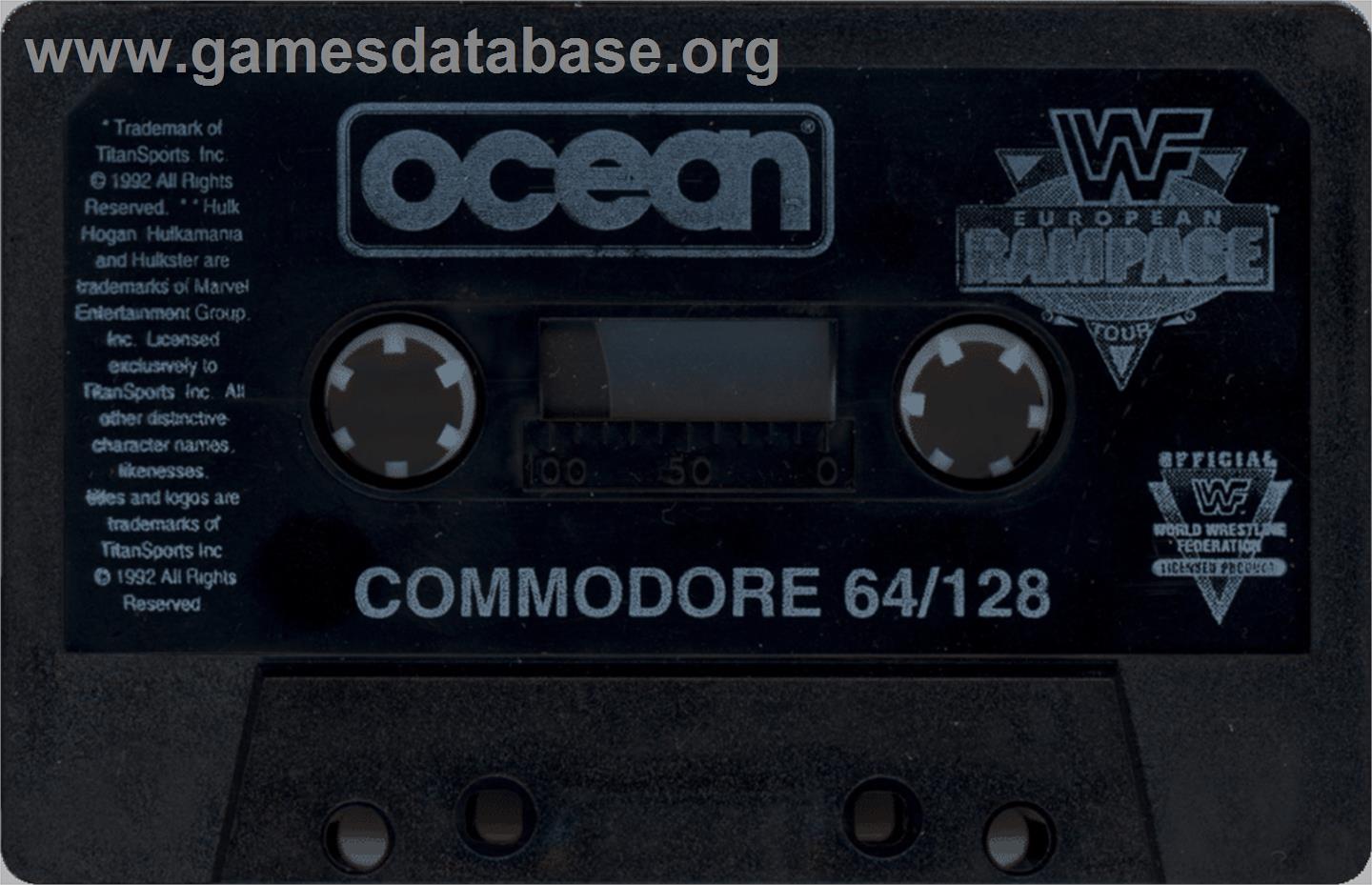 WWF European Rampage Tour - Commodore 64 - Artwork - Cartridge