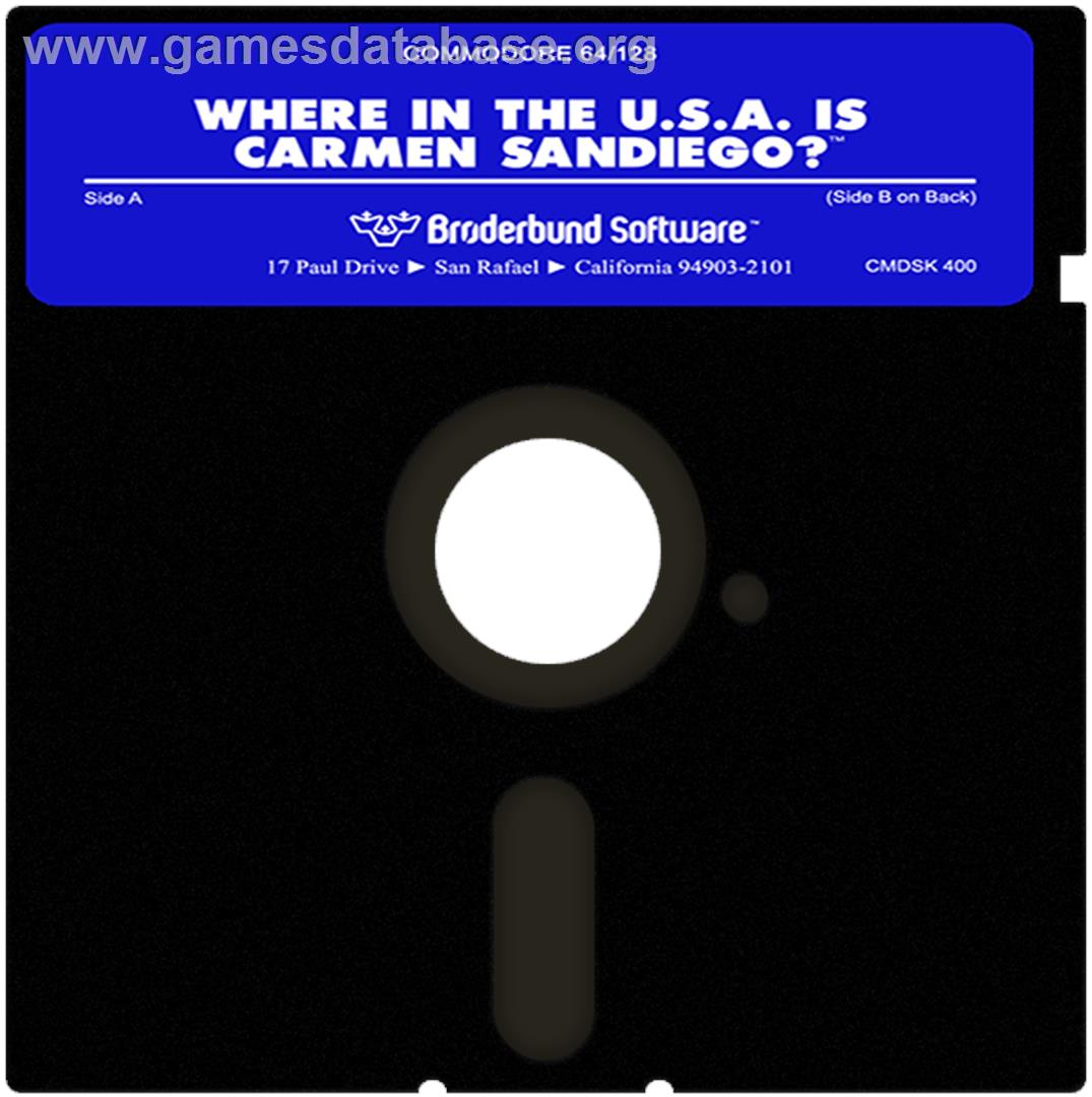 Where in the U.S.A. Is Carmen Sandiego? - Commodore 64 - Artwork - Cartridge