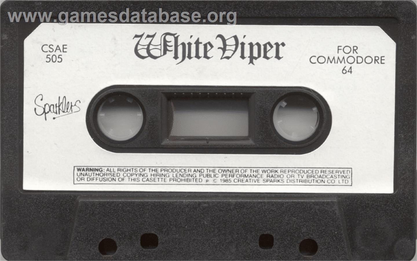 White Viper - Commodore 64 - Artwork - Cartridge
