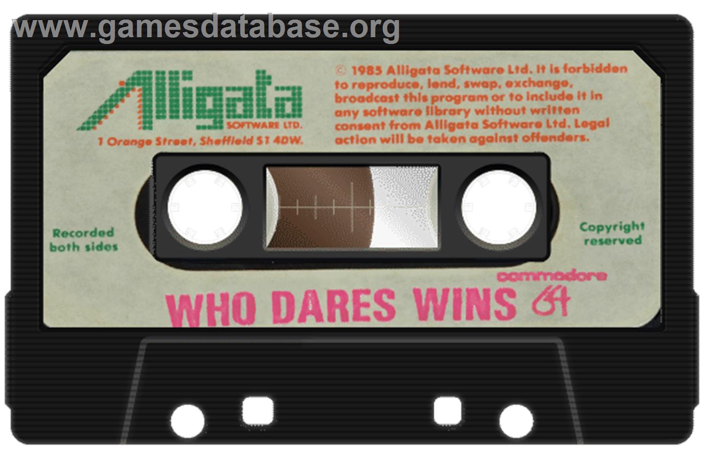 Who Dares Wins - Commodore 64 - Artwork - Cartridge